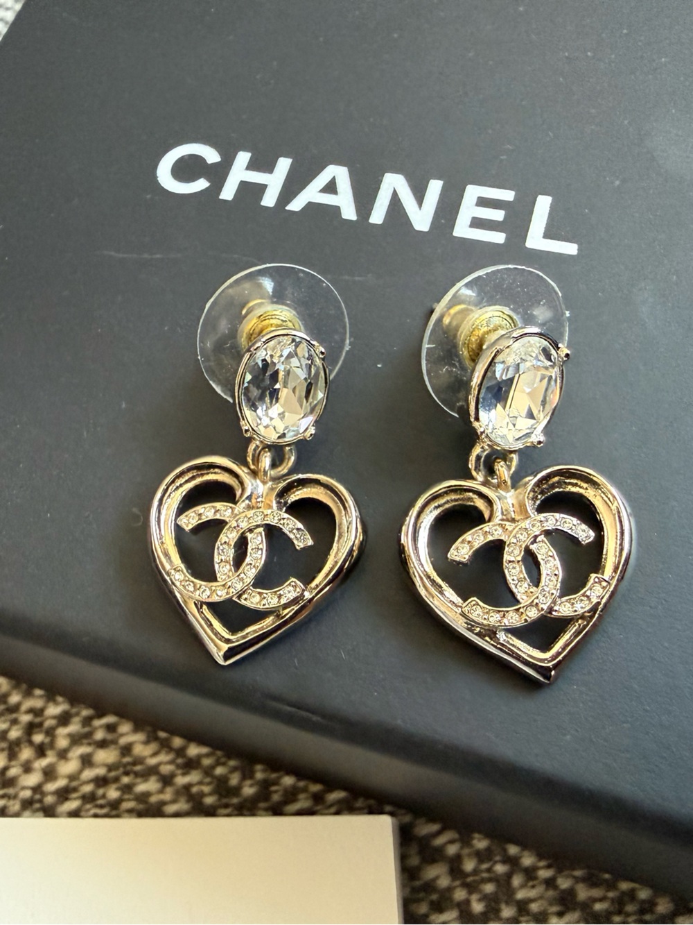 Authentic Chanel Heart Earrings- Limited Edition